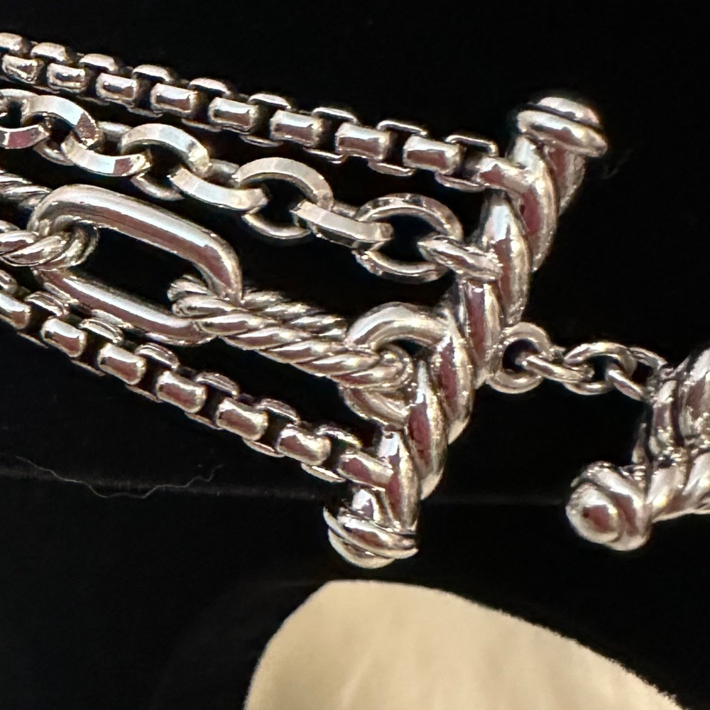 Authentic David Yurman Four Row Mixed Chain Neckl… - image 4